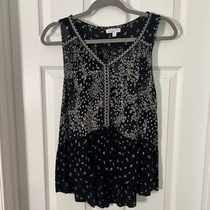 Black and White Floral Tank Top